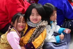 Bhutanese kids during a local festival in Thimpu